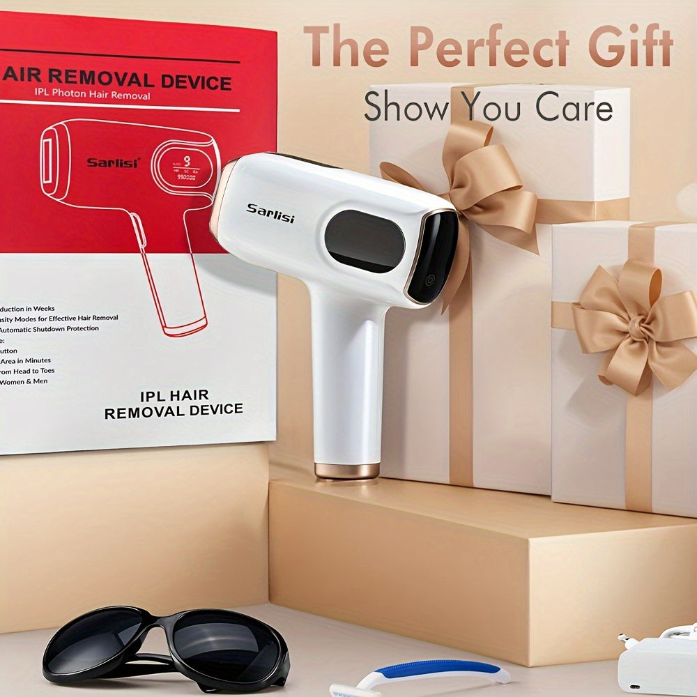 Sarlisi IPL Hair Removal for Women And Men, IPL Device Hair Removal for Nearly Painless & Long-Lasting Results, 9 Modes & Auto Flashing for Fast Full Body Hair Removal from Home, Perfect Gift for New Year, Valentine'S Day
